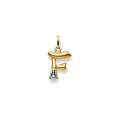 Buchstaben Anhänger Bicolor mit einem Diamant in 18 Karat Gold - 750 - F
